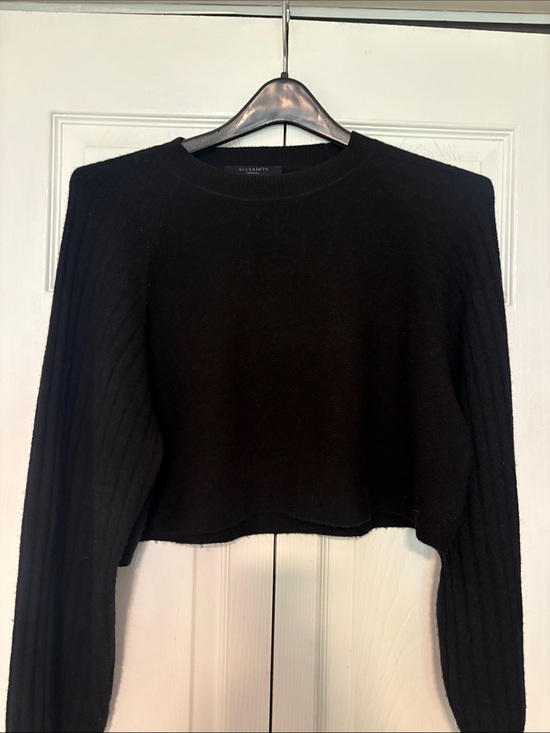All Saints Tops - ALLSAINTS Black Cropped Sleeve Sweater. Size Medium in EUC